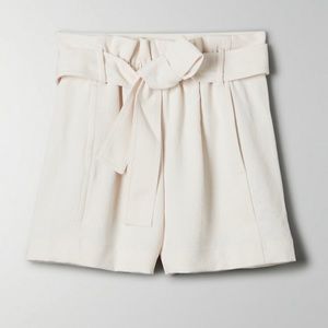 Wilfred Paperbag White Cupro Shorts Size 0 Aritzia